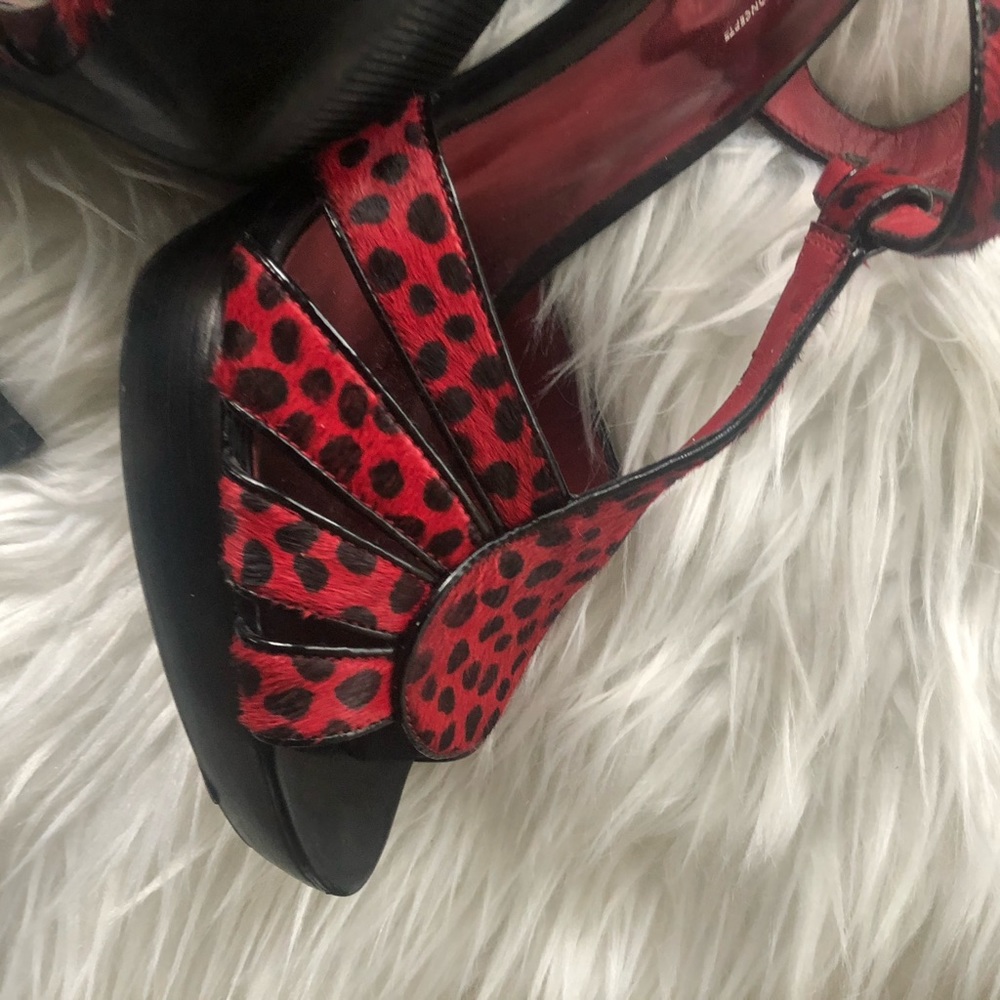 INC Black and red  faux pony hair size 9 shoe